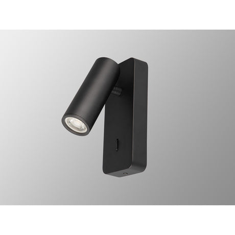 Notte 1 Light Single Spotlight With Switch - Black
