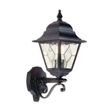 Norfolk 1 Light Up Wall Lantern - Black