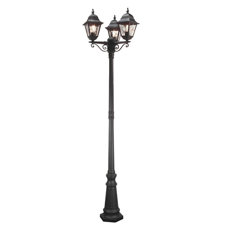 Norfolk 3 Light Lamp Post - Black