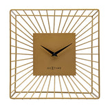 Square Metal Table or Wall Clock 25cm x 25cm x 12cm - Gold