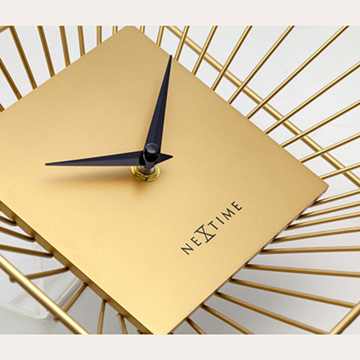 Square Metal Table or Wall Clock 25cm x 25cm x 12cm - Gold