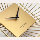 Square Metal Table or Wall Clock 25cm x 25cm x 12cm - Gold