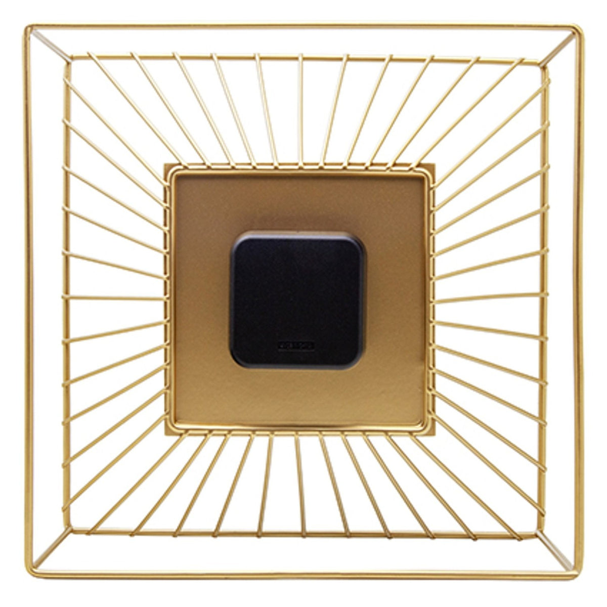 Square Metal Table or Wall Clock 25cm x 25cm x 12cm - Gold