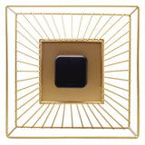 Square Metal Table or Wall Clock 25cm x 25cm x 12cm - Gold