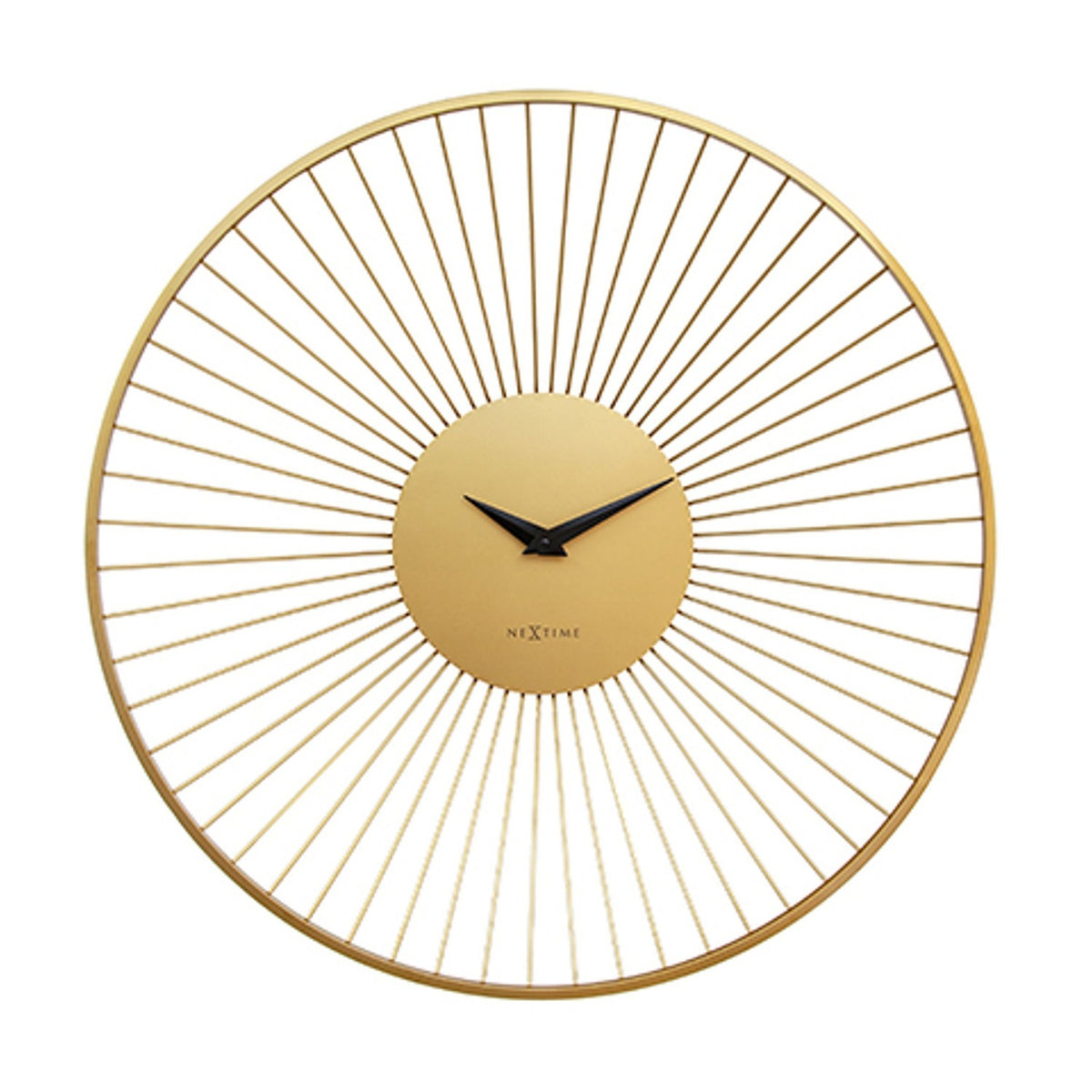 Vasco Round Open Wire Spoke Metal Wall Clock 80cm - Gold
