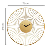 Vasco Round Open Wire Spoke Metal Wall Clock 80cm - Gold