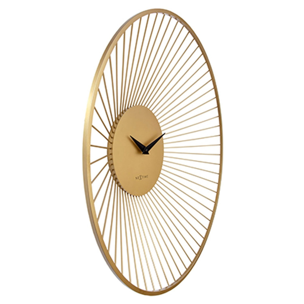 Vasco Round Open Wire Spoke Metal Wall Clock 80cm - Gold