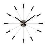 Plug Inn Spoke Metal Wall Clock with Silver Hub 58cm - Black
