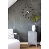 Plug Inn Spoke Metal Wall Clock with Silver Hub 58cm - Black