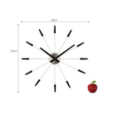 Plug Inn Spoke Metal Wall Clock with Silver Hub 58cm - Black