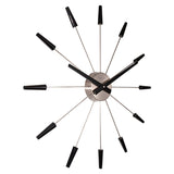 Plug Inn Spoke Metal Wall Clock with Silver Hub 58cm - Black