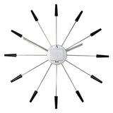Plug Inn Spoke Metal Wall Clock with Silver Hub 58cm - Black