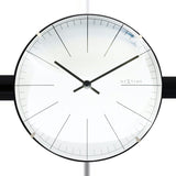 Big Stripe Mini Dome Glass Table and Wall Clock 20cm - White