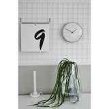 Big Stripe Mini Dome Glass Table and Wall Clock 20cm - White