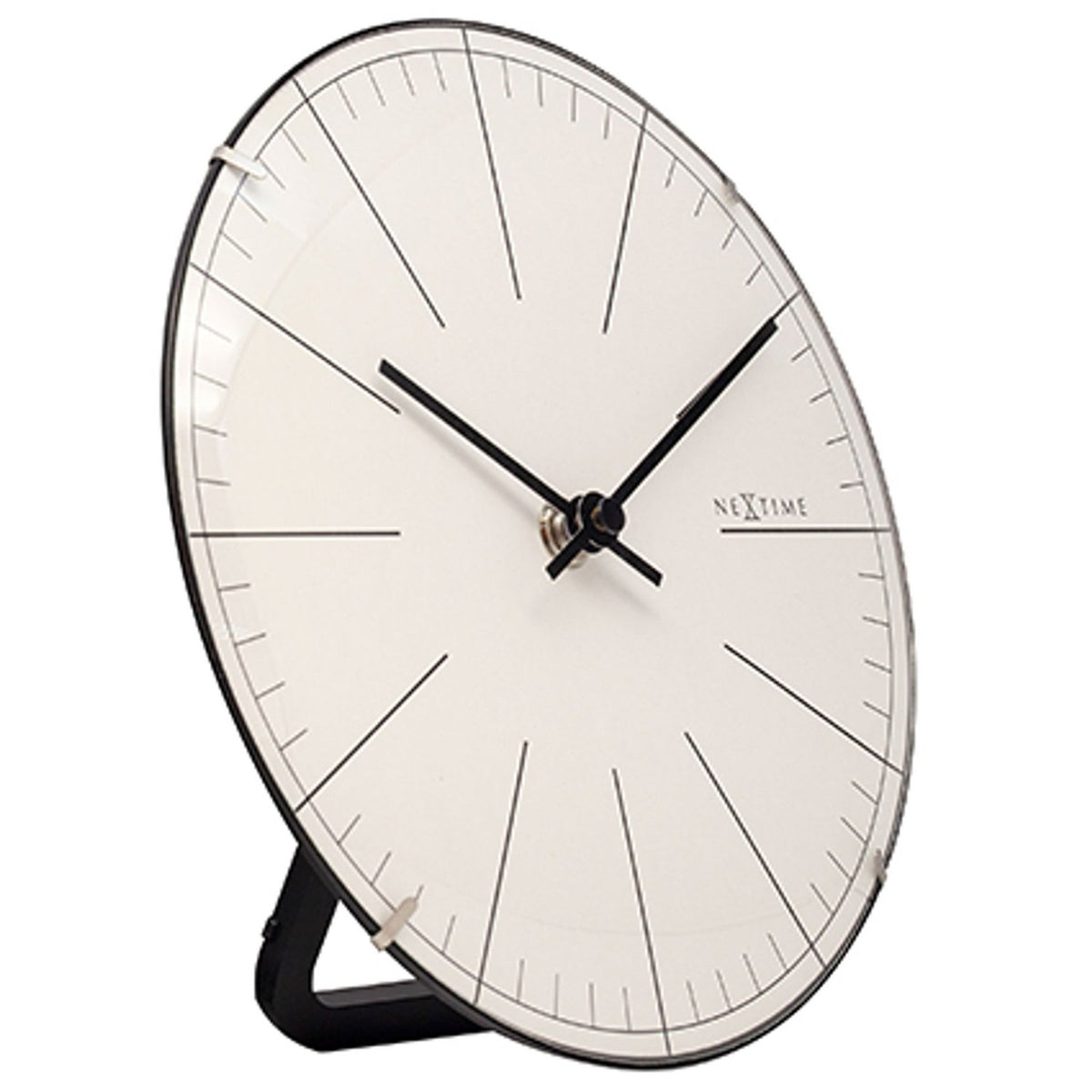 Big Stripe Mini Dome Glass Table and Wall Clock 20cm - White