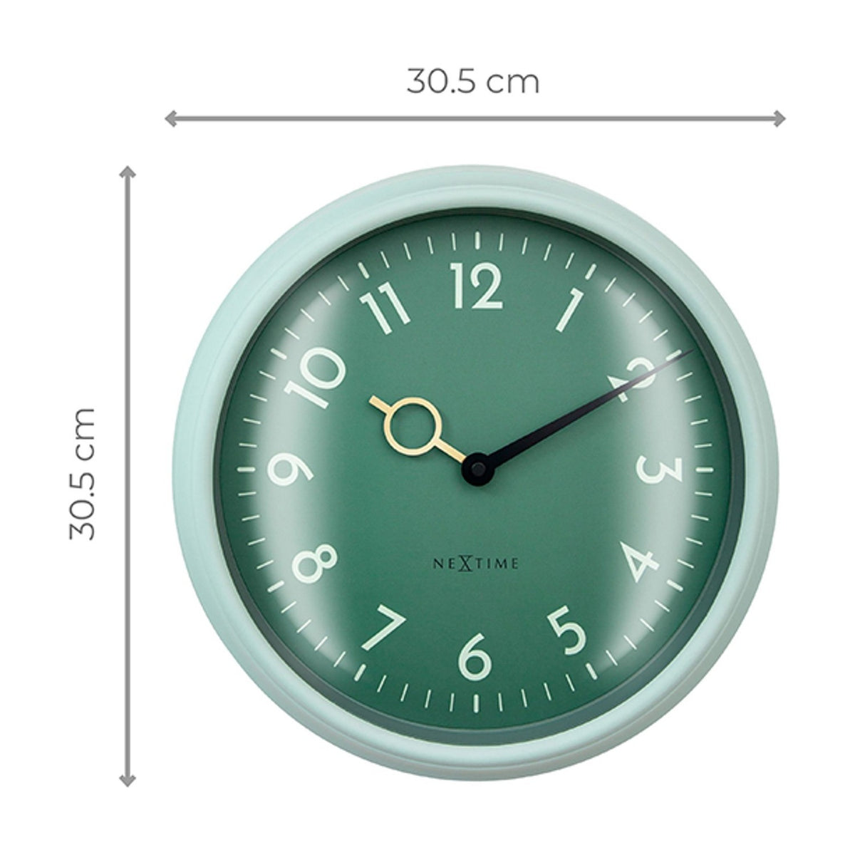 Golden Hour Wall Clock with Arabic Numerals 30.5cm - Teal