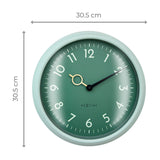 Golden Hour Wall Clock with Arabic Numerals 30.5cm - Teal