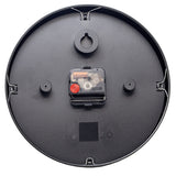 Retro II Round Brushed Silver Centre Wall Clock 25cm - Black