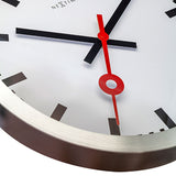 Station Aluminium Wall Clock with White Face 35cm - Silver