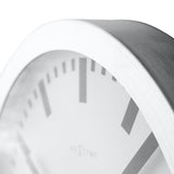 Station Aluminium Wall Clock with White Face 35cm - Silver