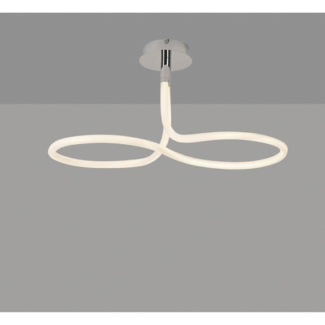 Nur II LED Rectangular Semi-Flush Ceiling Light 40W 3000K – Chrome