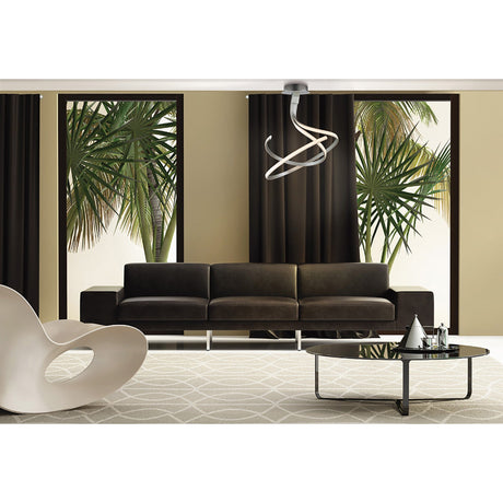 Nur LED Semi-Flush Ceiling Light 50W 3000K – Silver & Polished Chrome