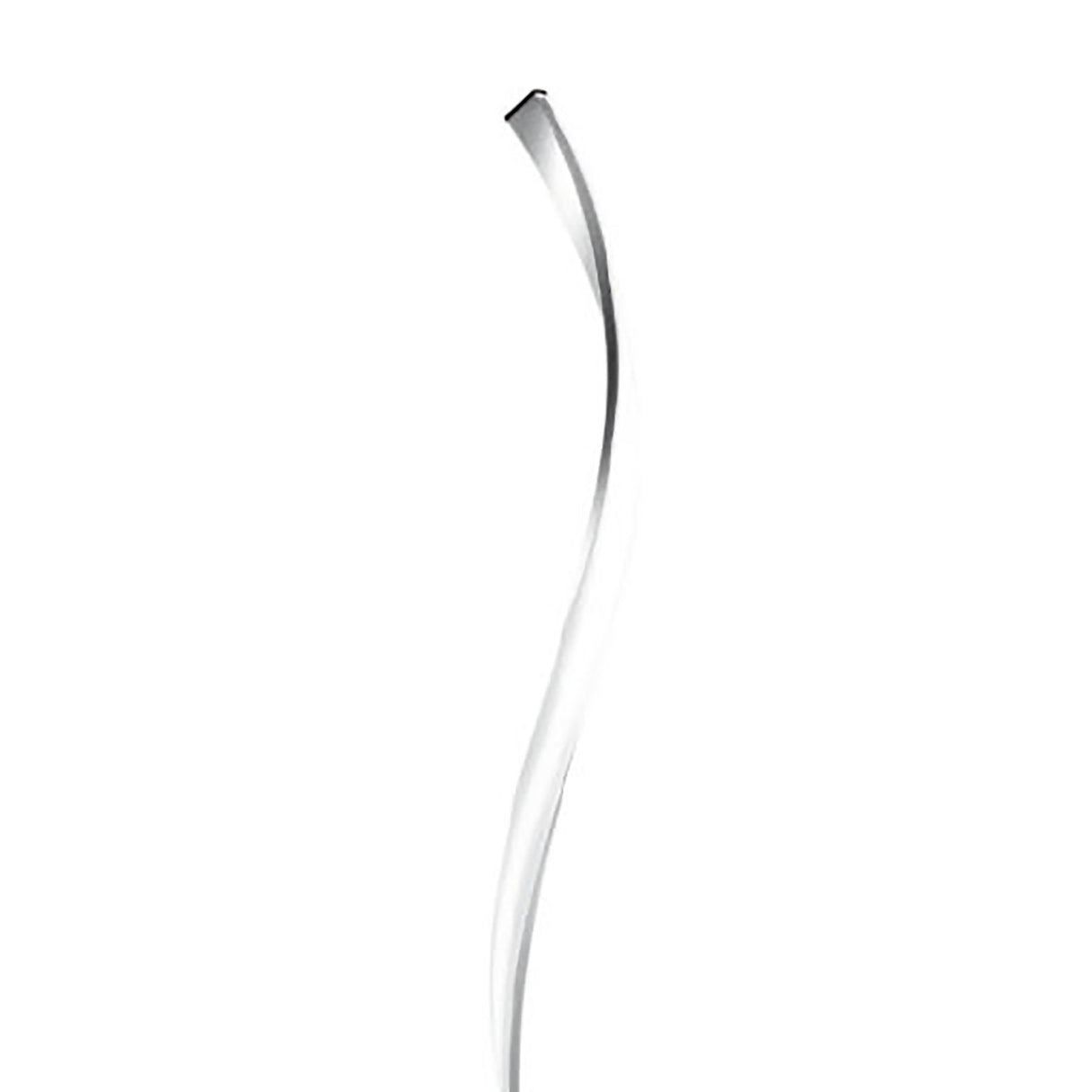 A clear stream of water twists elegantly against a white background, mirroring the sleek lines and ambient glow of the Nur Dimmable LED Floor Lamp 20W 3000K in Silver & Chrome.