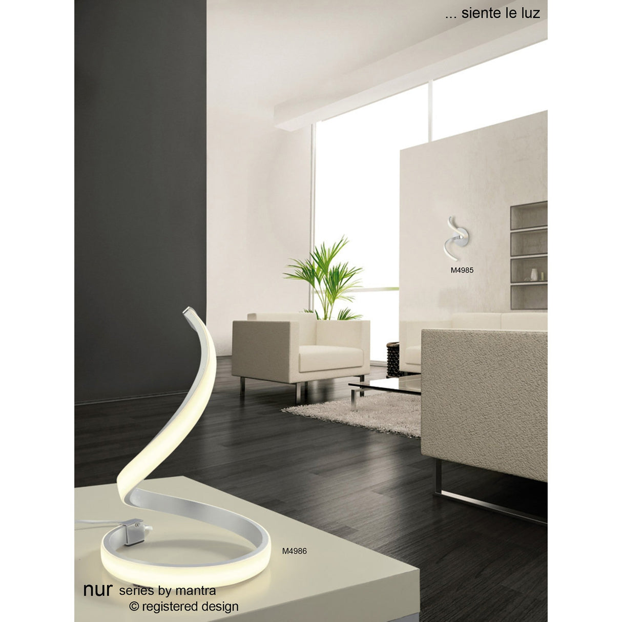 Nur LED Table Lamp 15W LED 3000K - Silver/Polished Chrome