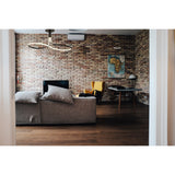 Nur Rectangular LED Semi-Flush Ceiling Light 40W 2800K – Brown Oxide