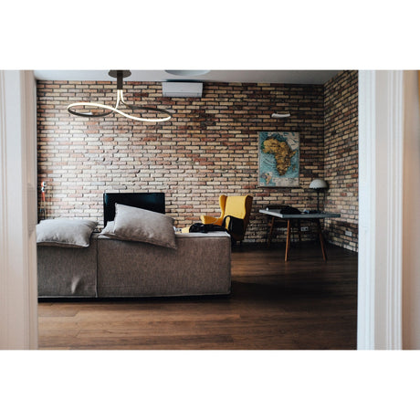 Nur Rectangular LED Semi-Flush Ceiling Light 40W 2800K – Brown Oxide