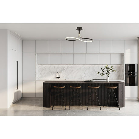 Nur Rectangular Dimmable LED Semi-Flush Ceiling Light 40W 2800K – Brown Oxide