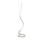 The Nur II Dimmable LED Floor Lamp 22W 4000K in white features a modern, minimalist design with a spiral wave form and slim body on a round base. Its dimmable LEDs let you customize the ambiance to suit any room.