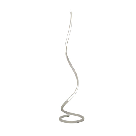 The Nur II Dimmable LED Floor Lamp 22W 4000K in white features a modern, minimalist design with a spiral wave form and slim body on a round base. Its dimmable LEDs let you customize the ambiance to suit any room.