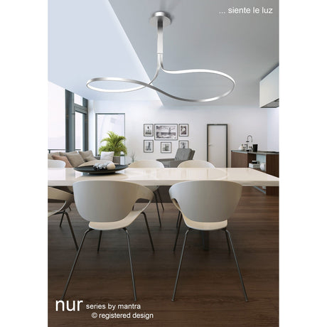 Nur XL LED Rectangular Semi-Flush Ceiling Light 50W 3000K – Chrome