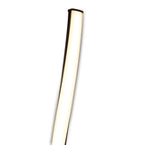 The Nur Blanco XL Dimmable LED Floor Lamp 20W 2800K in Brown Oxide features a slim, elongated design, ideal for contemporary spaces, and emits a soft white glow.