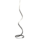 The Nur Blanco XL Dimmable LED Floor Lamp 20W 2800K in Brown Oxide features a tall, slender twisted design with ambient lighting along its curve—an ideal modern accent for contemporary interiors.