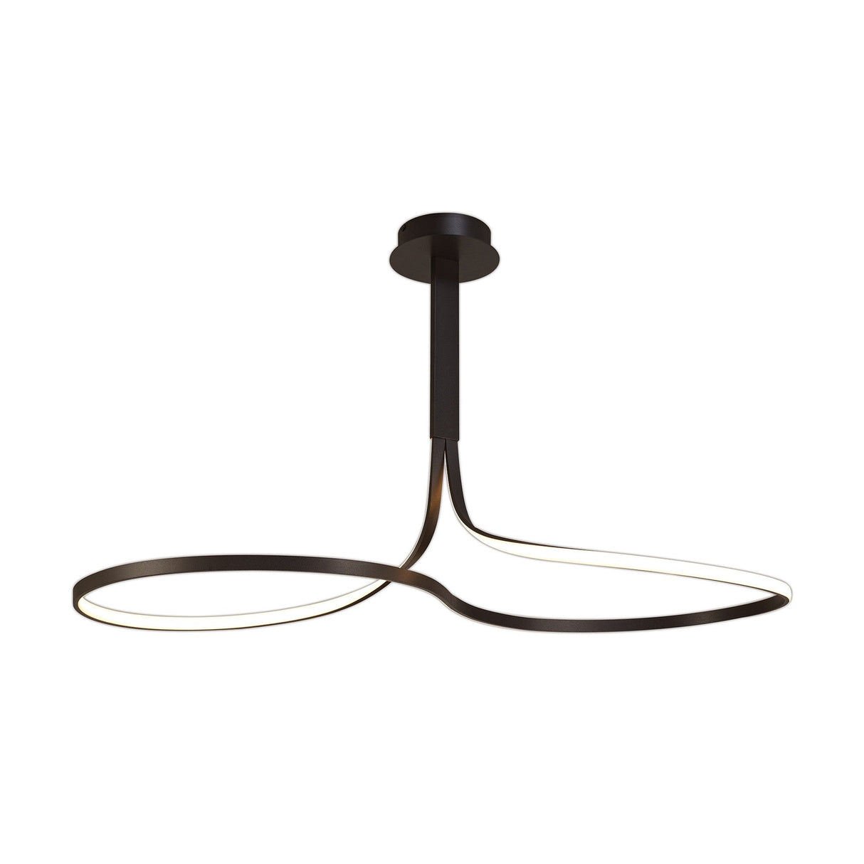 Nur XL LED Rectangular Semi-Flush Ceiling Light 50W 2800K – Brown Oxide