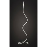 The Nur Blanco XL Dimmable LED Floor Lamp 22W 4000K in white features a slim, spiraling design that rises elegantly from its circular base, providing modern style and adjustable lighting to any space.
