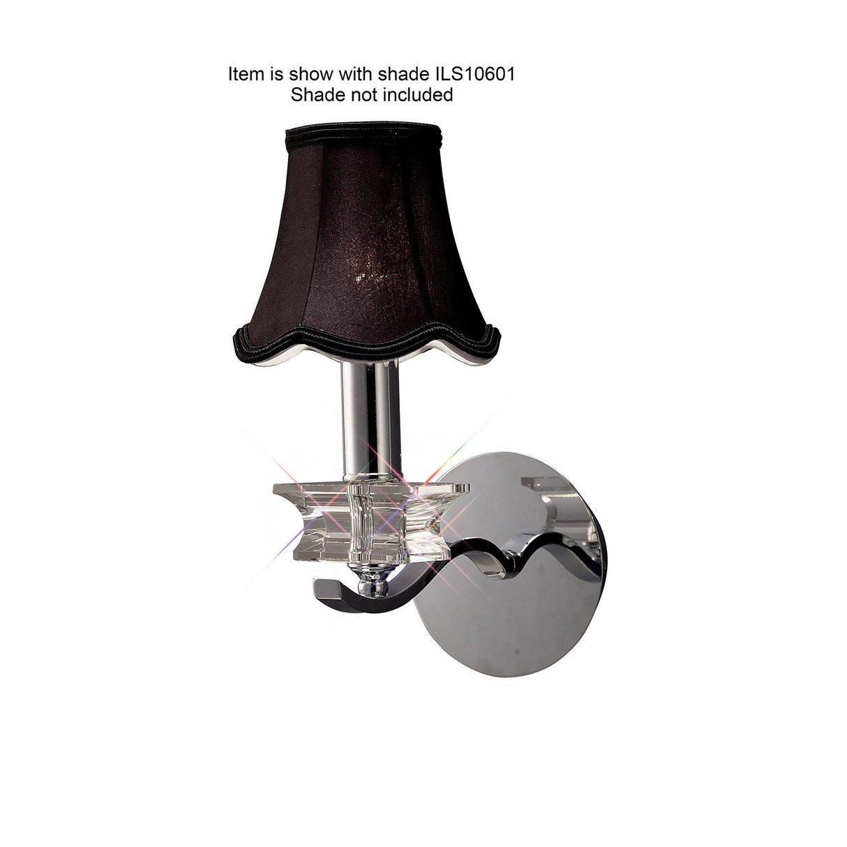 Nydia 1 Light Crystal Wall Light - Polished Chrome