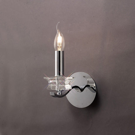 Nydia 1 Light Crystal Wall Light - Polished Chrome