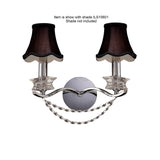 Nydia 2 Light Crystal Wall Light - Polished Chrome
