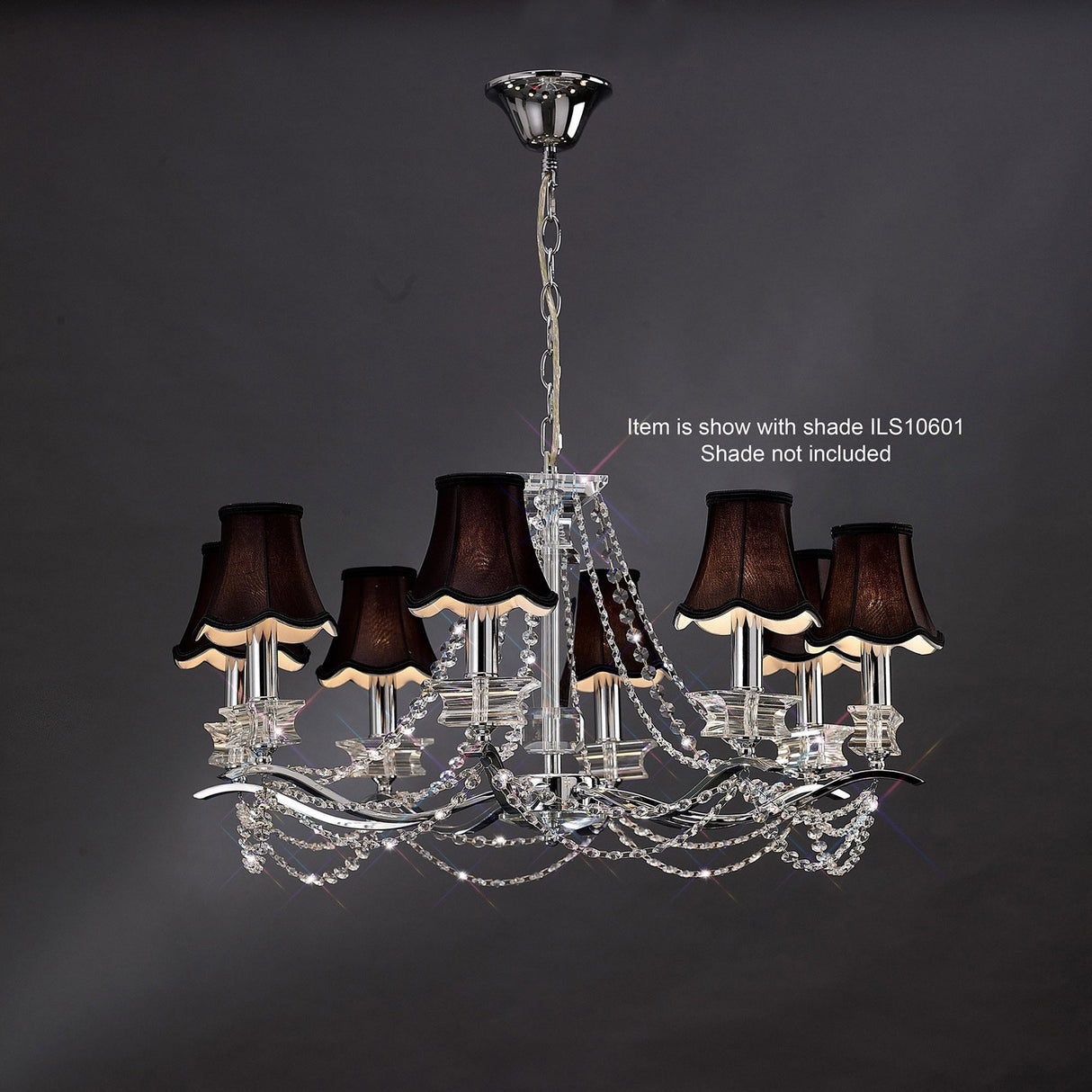 Nydia 75cm 8 Light Crystal Chandelier - Polished Chrome