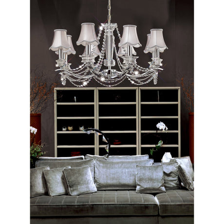 Nydia 75cm 8 Light Crystal Chandelier - Polished Chrome