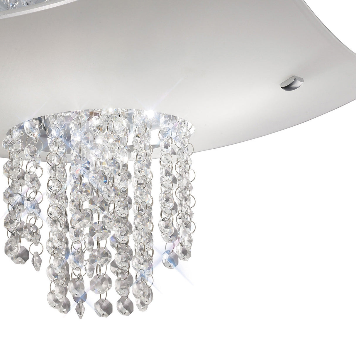 Nyla 5 Light Glass/Crystal Flush Ceiling Light - Polished Chrome