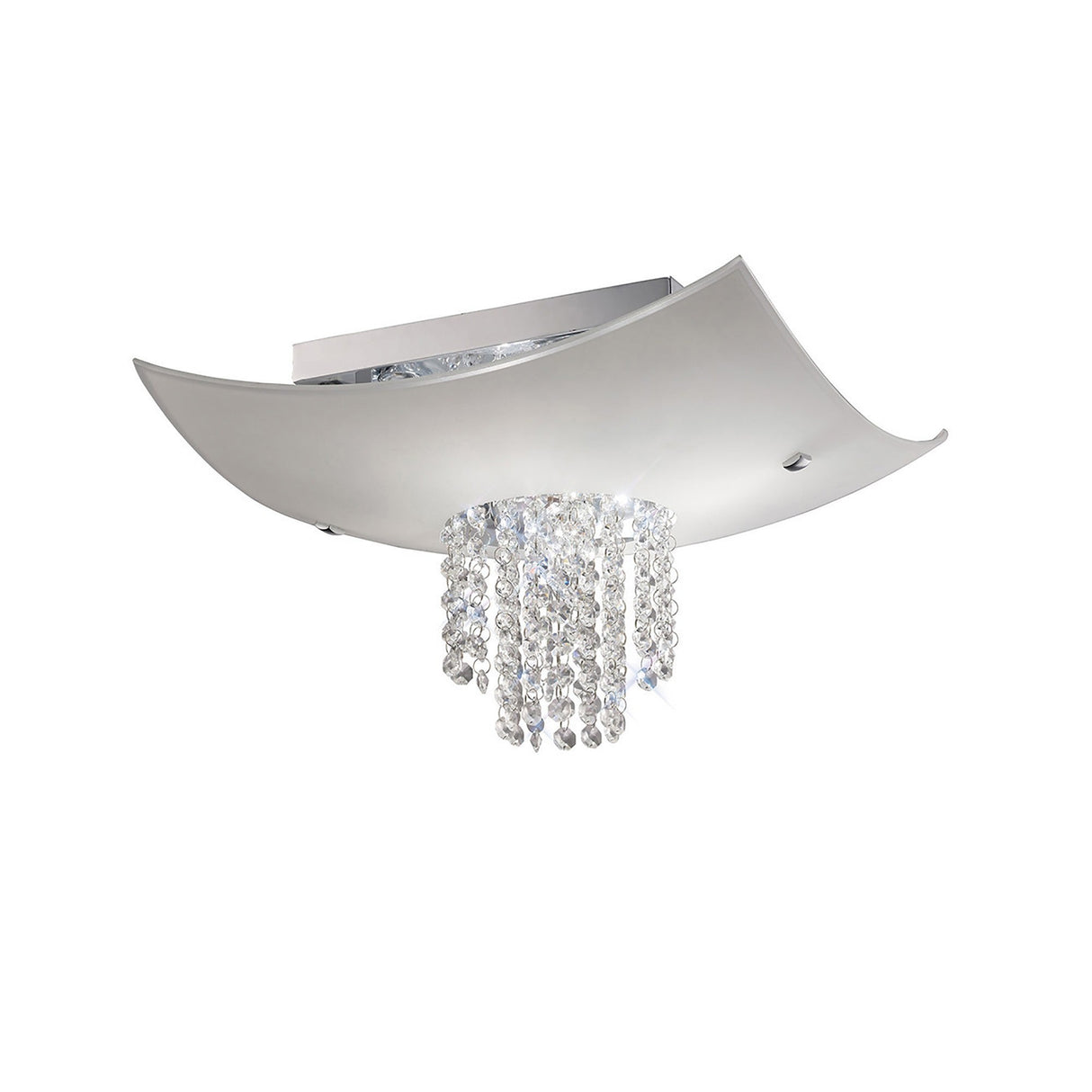 Nyla 5 Light Glass/Crystal Flush Ceiling Light - Polished Chrome