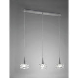 O2 Small 3 Light Bar Pendant Light - Polished Chrome