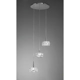 O2 3 Light Cluster Pendant Light - Polished Chrome