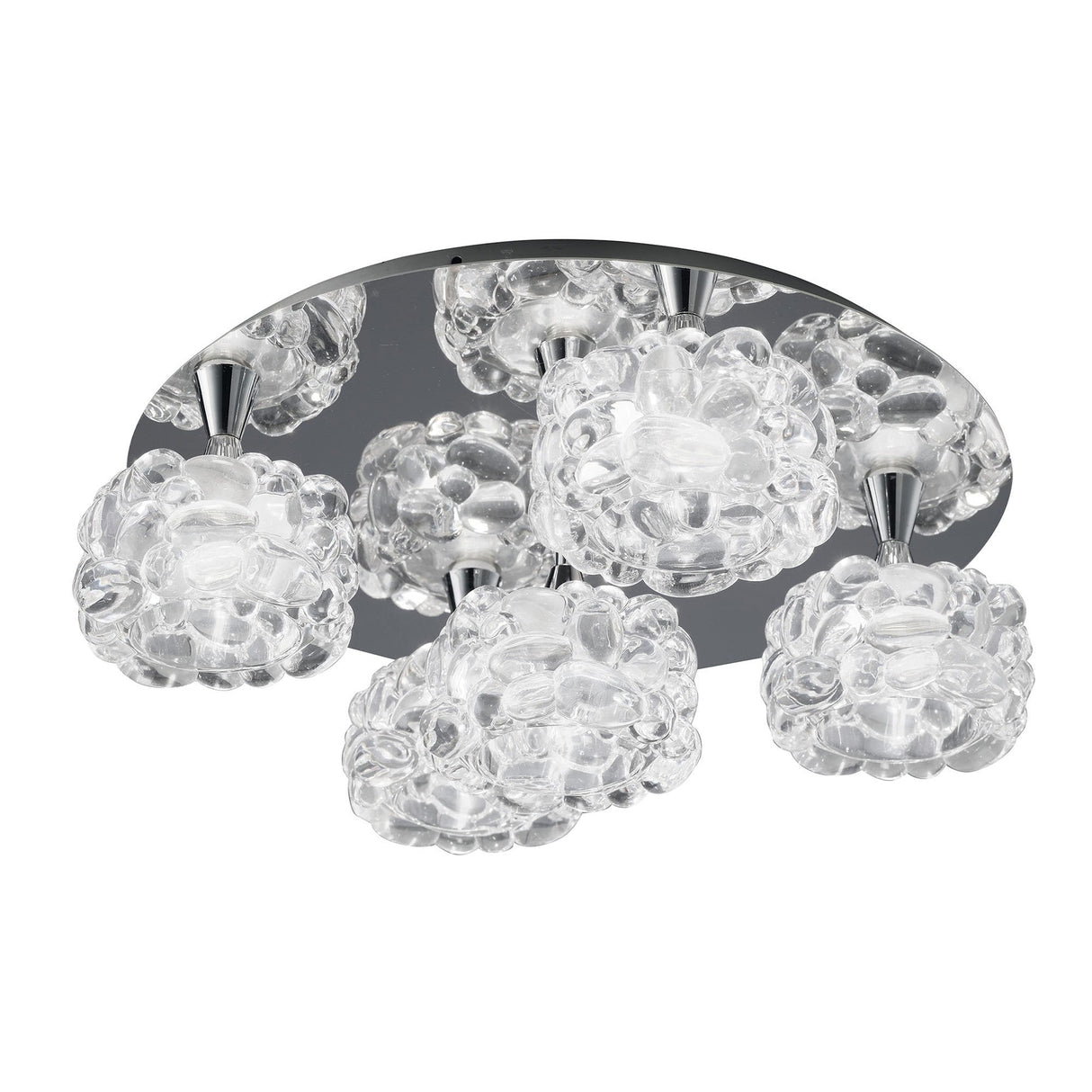 O2 5 Light Semi-Flush Ceiling Light - Polished Chrome