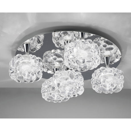 O2 5 Light Semi-Flush Ceiling Light - Polished Chrome