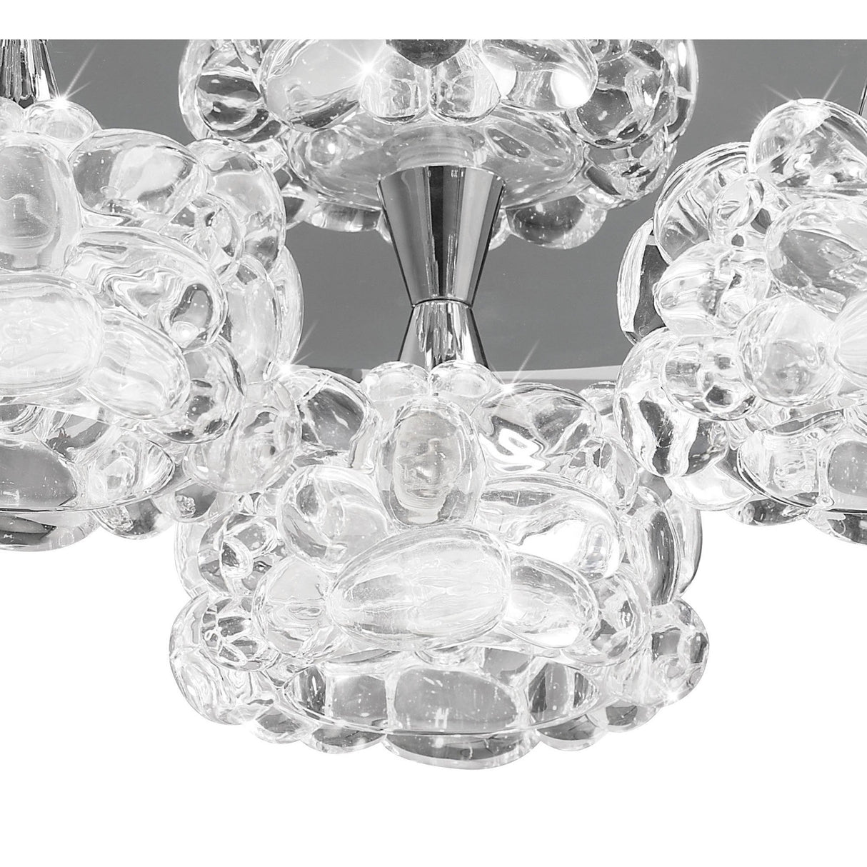 O2 Small 3 Light Semi-Flush Ceiling Light - Polished Chrome